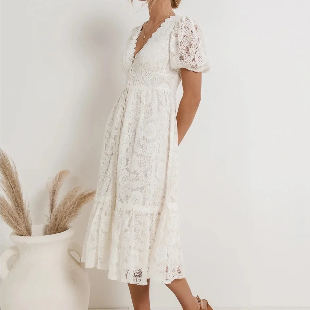 NWT bohme Rowan White Lace Dress - Picture 4 of 6